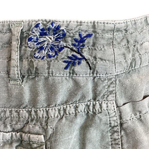 Sundance Kennebunk Linen-Cotton Embroidered Cargo Shorts Sz 10 Green #272D - Picture 13 of 16